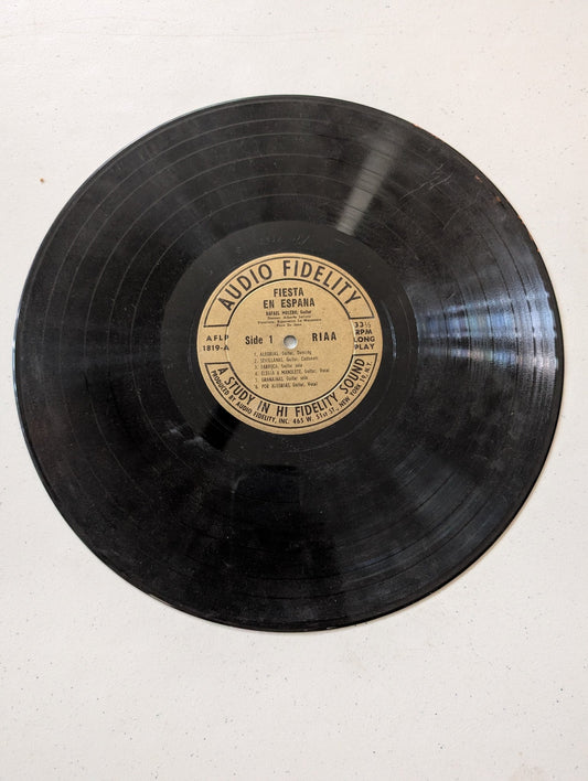 Fiesta En Espana Rafael Molero 33 1/3 RPM Long Play Vinyl Record(Vintage Vinyl Record LP Album)