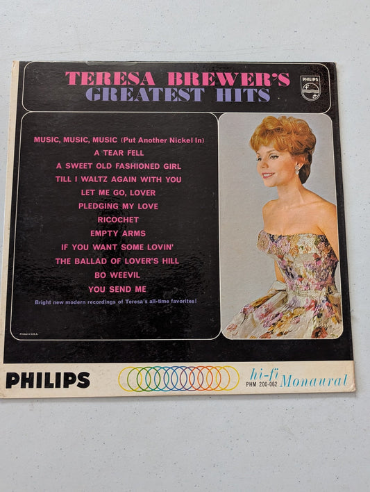 Teresa Brewer - Teresa Brewer's Greatest Hits (LP, Album, Mono) (Vintage Vinyl Record LP Album)