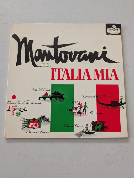 Mantovani And His Orchestra - Italia Mia - London Records - LL.3239 - LP, Album,(Vintage Vinyl Record LP Album)