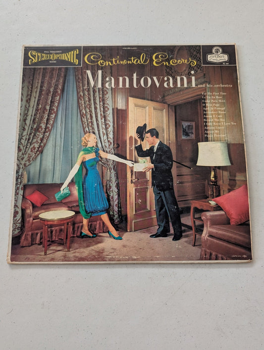 Mantovani And His Orchestra - Continental Encores - London Records, London Records(Vintage Vinyl Record LP Album)
