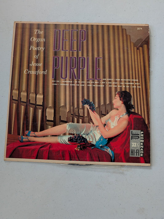 Jesse Crawford - Deep Purple  LP - Promenade Records HI-FI 33RPM(Vintage Vinyl Record LP Album)
