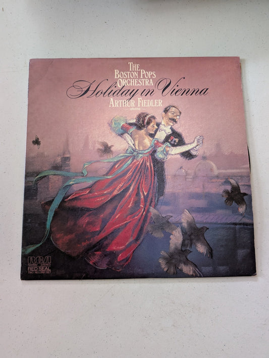 Album Holiday in Vienna The Boston Pops Orchestra Arthur Fiedler - 2 LP VTG(Vintage Vinyl Record LP Album)