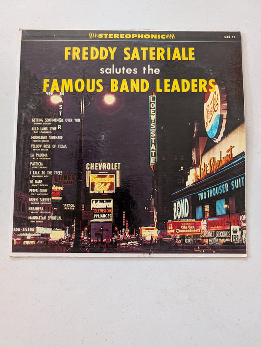 Freddy Sateriale And His Orchestra - Freddy Sateriale Salutes The Famous Band Leaders(Vintage Vinyl Record LP Album)