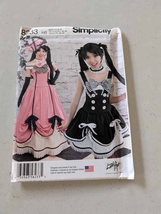 Simplicity 8233 Women's Anime Halloween and Cosplay Costume Dress Sewing Pattern, 2 Styles, Sizes 14-22(Sewing Pattern Vintage)