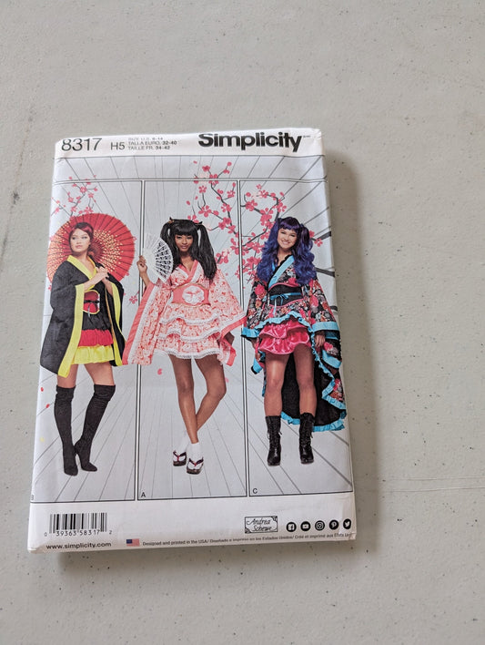 Simplicity 8317 Cosplay Kimono Geisha Anime Costume Sewing Pattern Sz 6-14(Sewing Pattern Vintage)