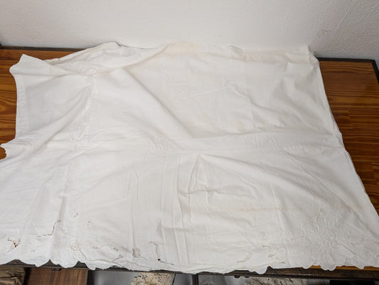 White Embroidered Cutwork Pillow Sham from Unbranded -  Linens (Cotton/Linen Pillow Sham, Traditional, Vintage, Cottage, White)