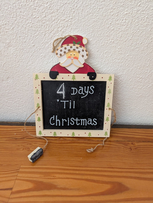 Countdown Chalkboard from Unknown -  Holiday Decor (Wood, Chalkboard Paint, Twine Wall Decor / Calendar, Farmhouse, Craft, Whimsical, Cream, Red, Black)
