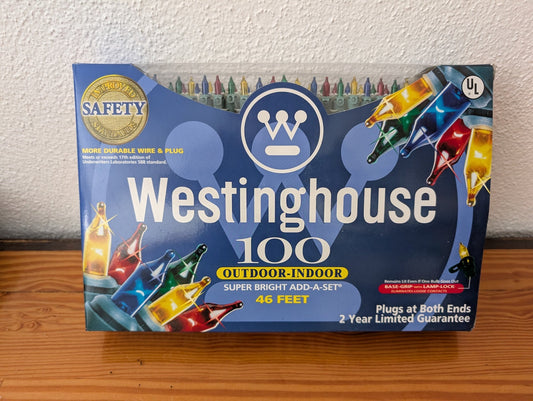 100 Super Bright Add-A-Set from Westinghouse - 1990s-2000s Holiday Lighting (Plastic, Glass, Copper Wire Christmas Lights, Traditional, Multi-color)