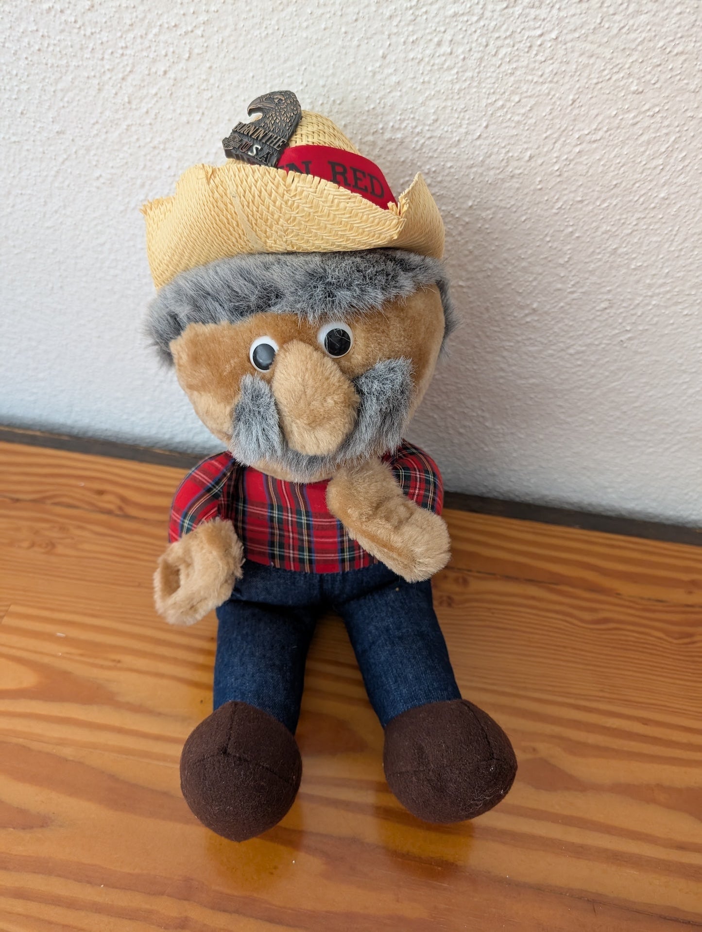 Plaid Shirt Plush Figure from Unknown -  Toys / Decor (Fabric, Plush Plush Figurine, Country, Rustic, Whimsical, Red, Blue, Brown, Plaid)