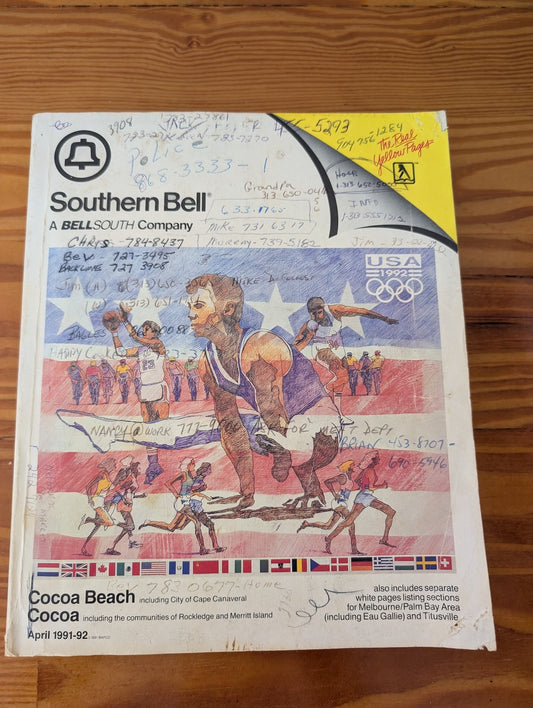 Southern Bell Phone Book from Southern Bell (A BellSouth Company) - 1991 Collectibles / Ephemera (Paper Telephone Directory, Vintage, Ephemera, Yellow, Multicolor)