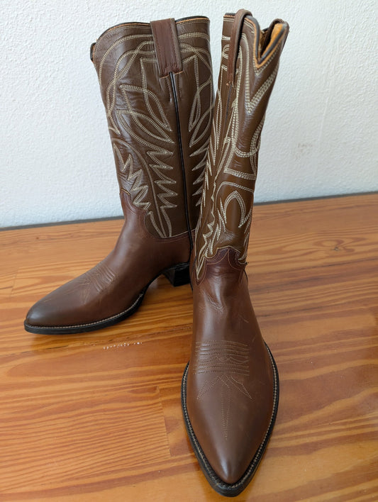 Men's Cowboy Boots from Justin -  Apparel / Footwear (Leather Cowboy Boots, Western, Country, Brown, White)