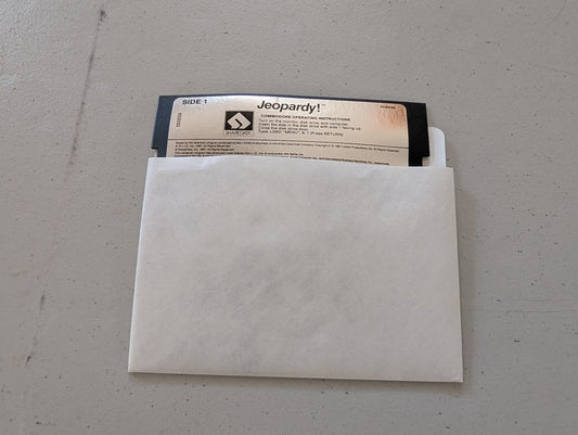 Jeopardy! game 5.25 floppy disk from 1987 by ShareData for Commodore