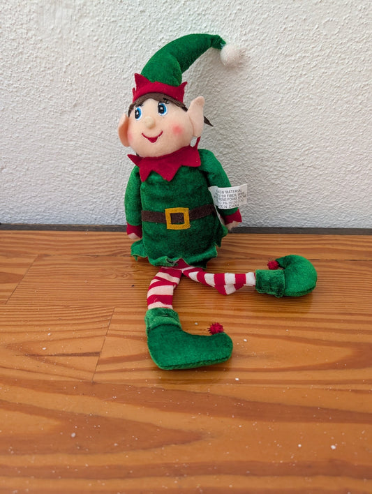 Shelf Sitter Christmas Elf from Unknown -  Holiday Decor (Fabric Figurine / Decor, Kids, Whimsical, Green, Red, White)