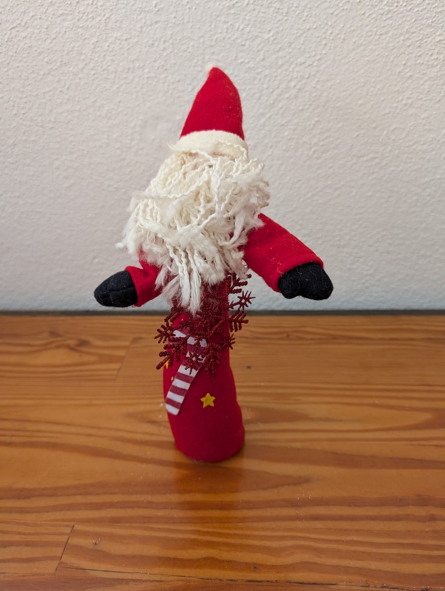 Nordic Santa Figurine from Unknown -  Holiday Decor (Felt, Faux Fur, Yarn Figurine / Decor, Scandinavian, Rustic, Minimalist, Red, White, Black)