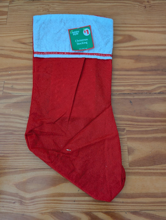Christmas Stocking from Holiday Style -  Linens (Felt Stocking, Traditional, Kids, Red, Light Blue)