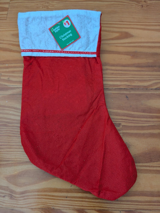Christmas Stocking from Holiday Style -  Linens (Felt Stocking, Traditional, Kids, Red, White)