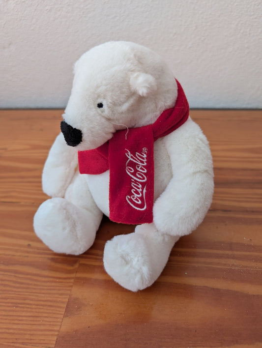 Coca-Cola Polar Bear from Coca-Cola - 1990s-2000s Holiday Decor (Fabric Figurine / Decor, Collectible, Traditional, White, Red, Black)