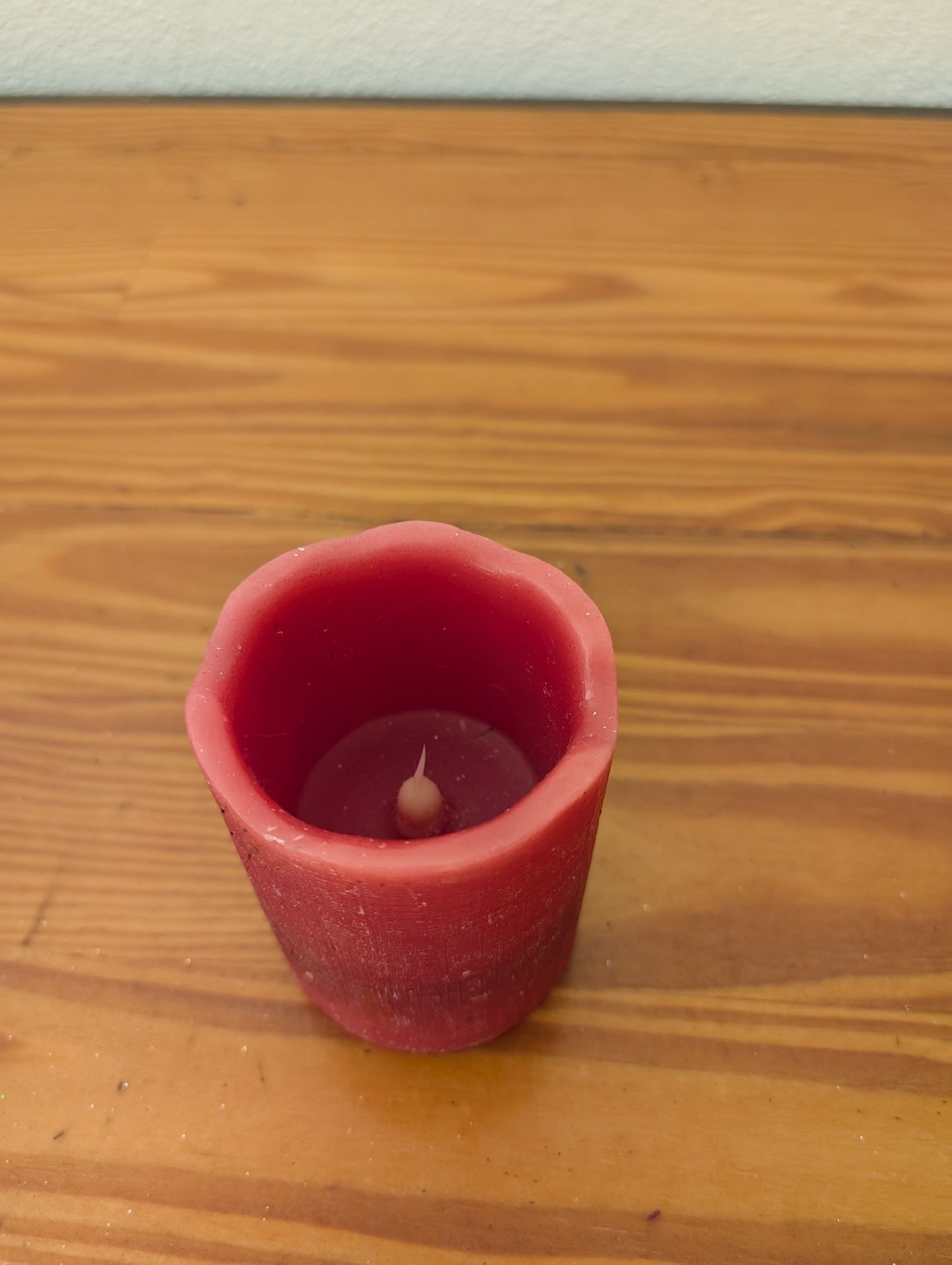 Red Pillar Candle from Unknown -  Holiday Decor (Wax Decor, Traditional, Modern Farmhouse, Red)
