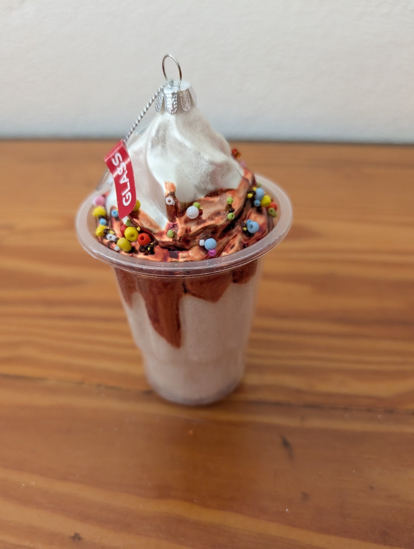 Ice Cream Sundae Ornament from Unknown -  Ornaments (Glass, Plastic Ornament, Novelty, Food-themed, White, Brown, Multicolor)