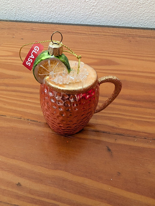 Moscow Mule Ornament from Unknown -  Ornaments (Glass Ornament, Novelty, Modern, Copper, Green, White)