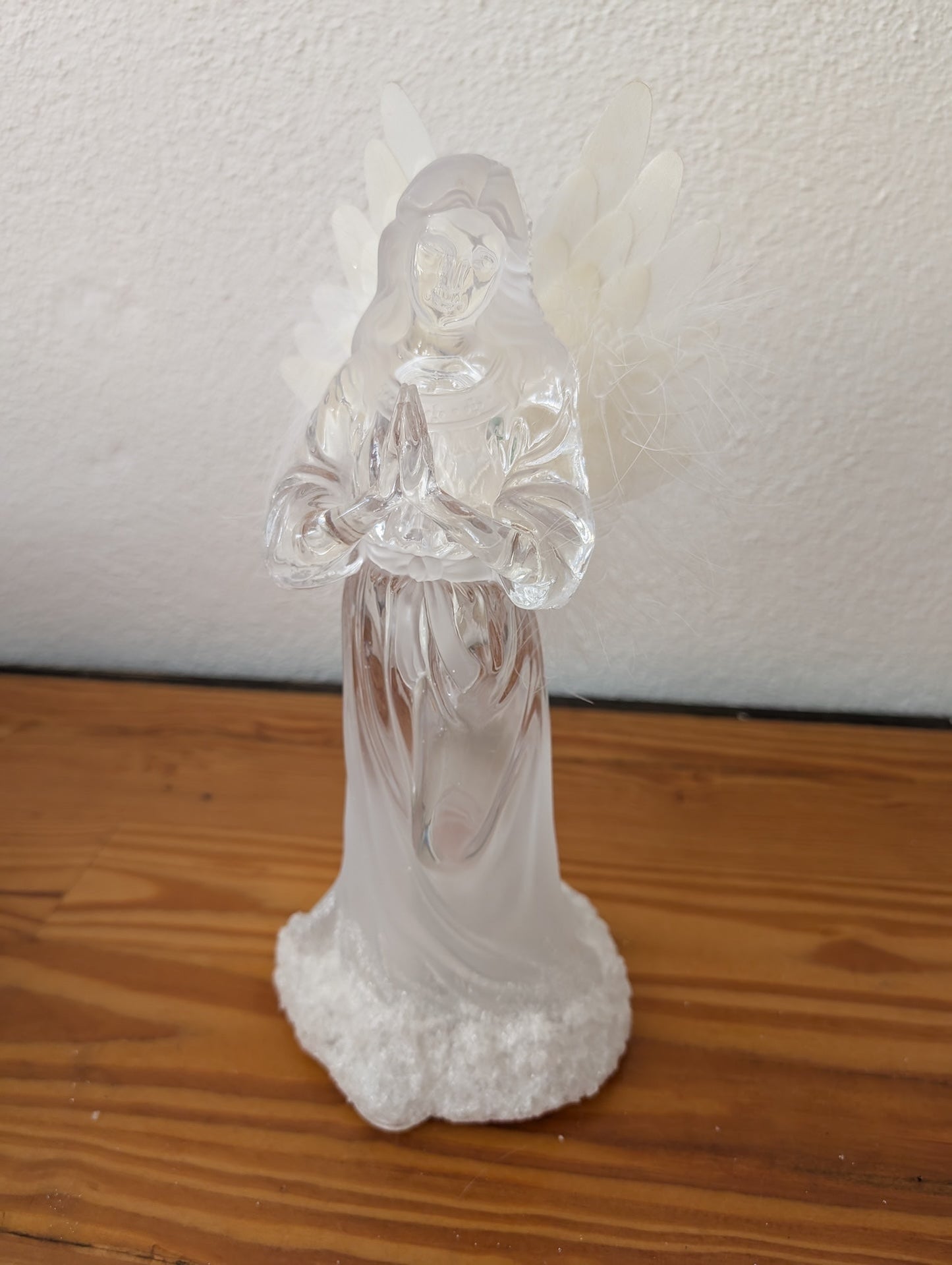 Acrylic Angel with Feather Wings from Unknown -  Holiday Decor (Acrylic, Feathers Figurine, Modern, Traditional, Clear, White)