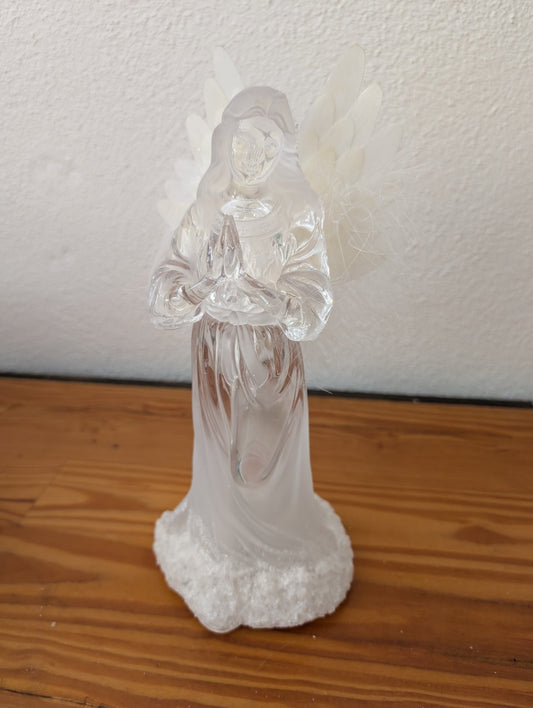 Acrylic Angel with Feather Wings from Unknown -  Holiday Decor (Acrylic, Feathers Figurine, Modern, Traditional, Clear, White)