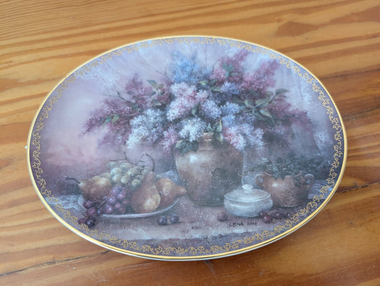 Lilac Still Life from The Bradford Exchange (likely) - 1994 Wall Decor (Porcelain Collector Plate, Traditional, Romantic, Multicolor (dominant purples, pinks))