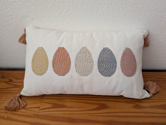 Woven Easter Egg Pillow from Unknown -  Home Decor (Cotton/Linen Blend Decorative Pillow, Farmhouse, Bohemian, Easter, Cream, Multicolor)