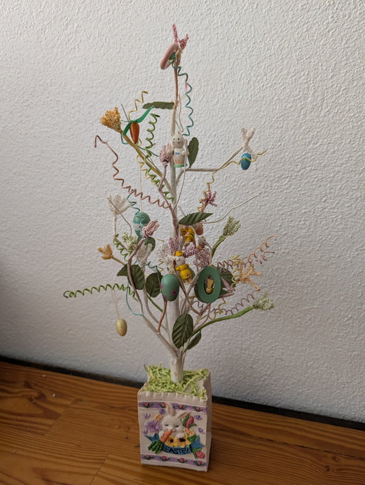 Decorative Easter Tree from Unknown -  Holiday Decor (Plastic, Wood, Fabric Tabletop Decor, Easter, Whimsical, Spring, White, Pastels)