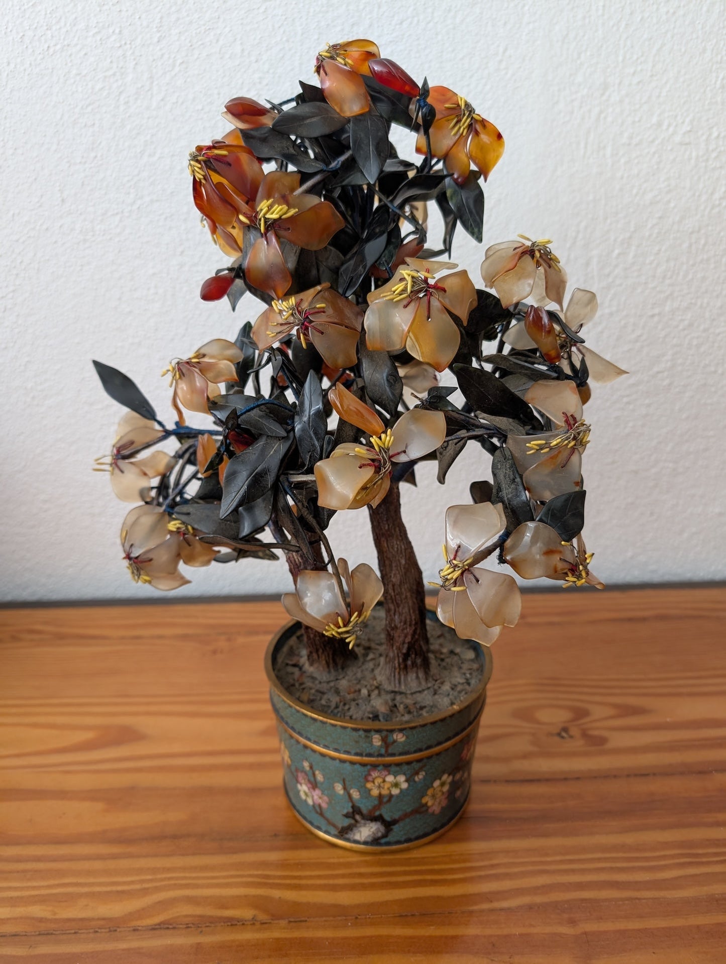 Stone/Glass Bonsai Tree from Unknown -  Decor (Stone/Glass, Wire, Ceramic Artificial Plant, Asian, Eclectic, Amber, Black, Teal)