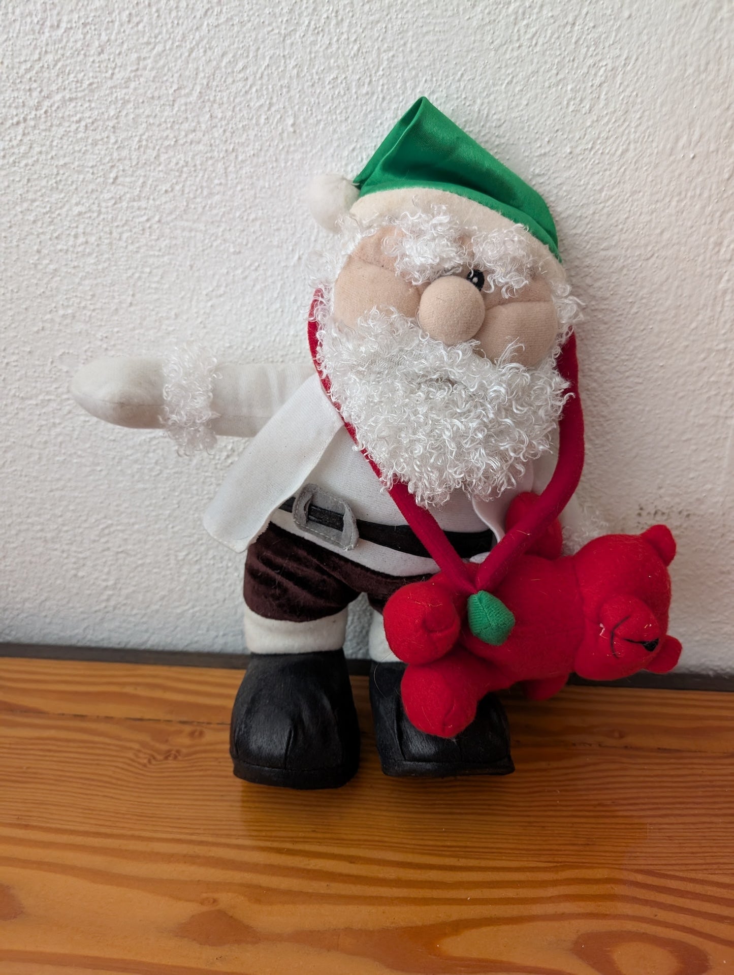 Doctor Santa from Unknown -  Holiday Decor (Fabric, Plush Plush Figurine, Whimsical, Medical, White, Red, Green, Brown)