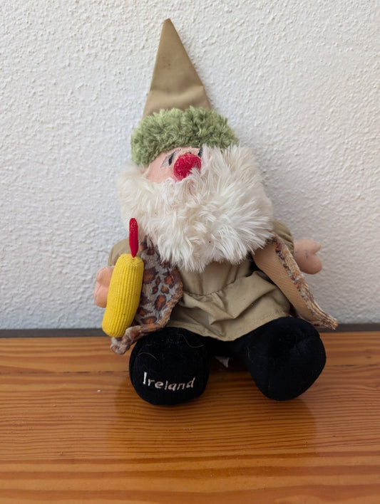 Irish Gnome/Leprechaun from Unknown -  Decor (Fabric, Faux Fur Plush Figurine, Irish, St. Patrick's Day, Green, Tan, Black)