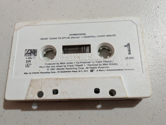 Foreigner Heart Turns to Stone (Remix) and Counting Every Minute 1987 Atlantic Recording Corp - cassette only