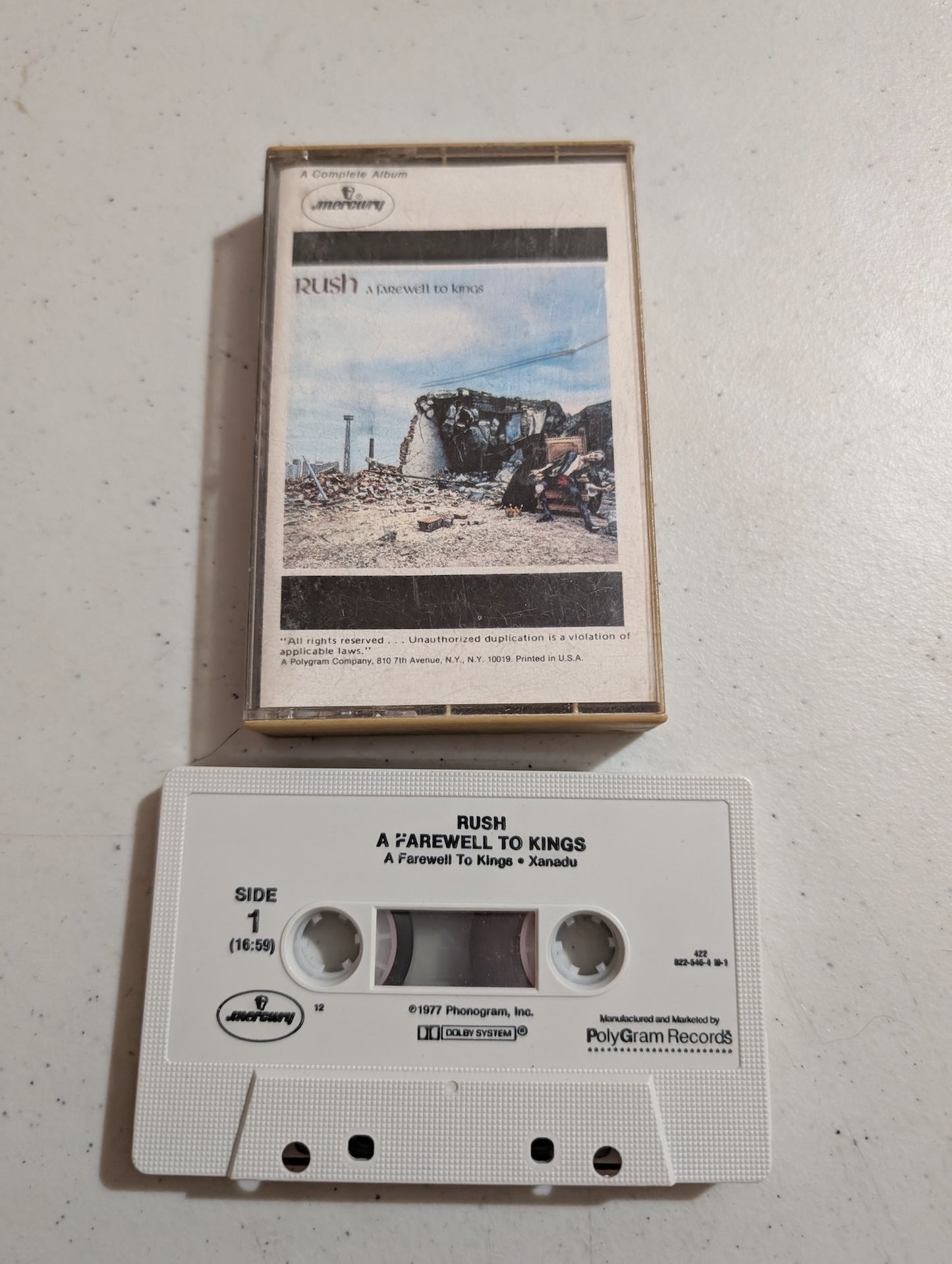 Rush A Farewell To Kings Cassette Album 1977