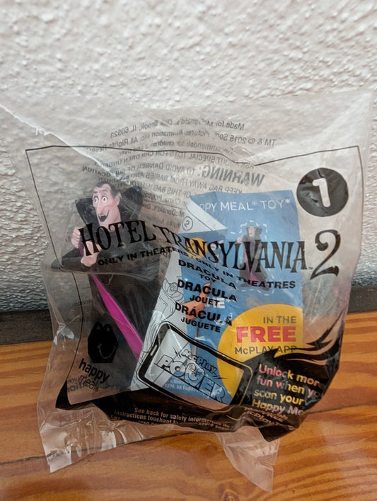 Hotel Transylvania 2 - Dracula from McDonald's - 2015 Toys / Collectibles (Plastic Happy Meal Toy, Pop Culture, Movie Memorabilia, Black, Pink)