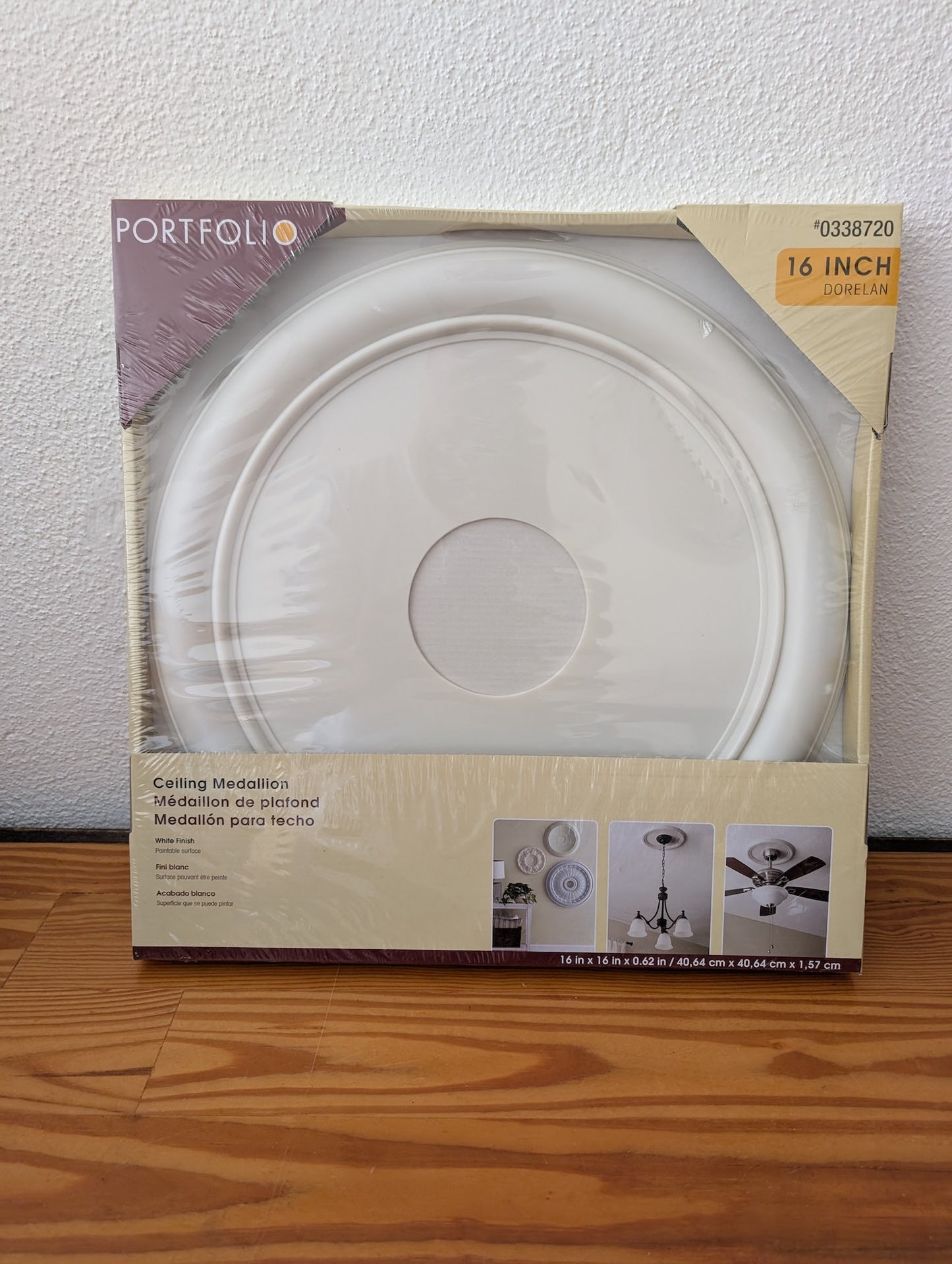 16-inch Dorelan Ceiling Medallion from Portfolio -  Home Improvement (Plastic/Urethane Ceiling Medallion, Traditional, Classic, White / Off-white)