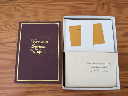 Passionate Spiritual Gift from Unknown -  Stationery (Paper, Cardboard Boxed Card Set, Religious, Traditional, Burgundy, Cream, Gold)