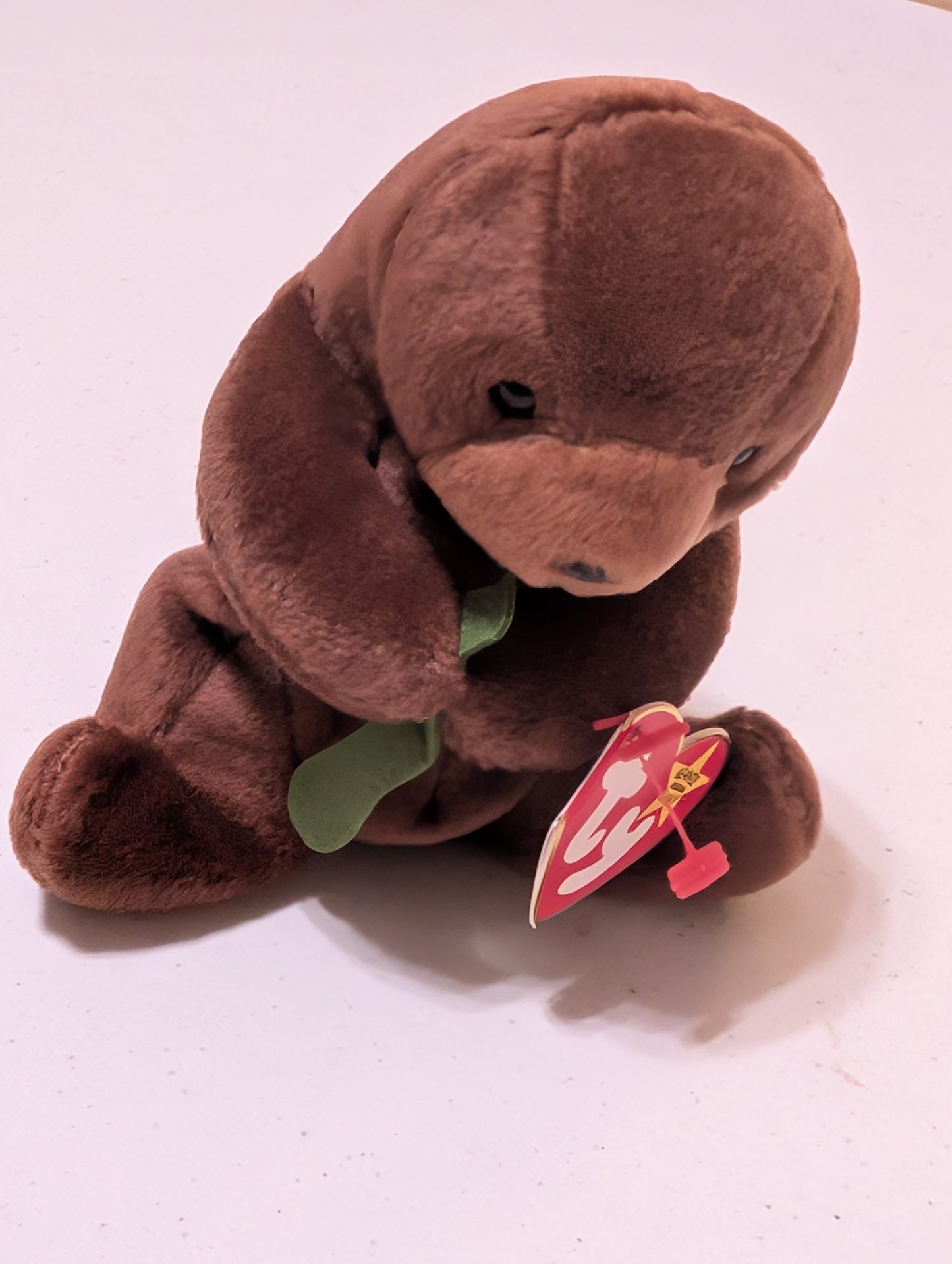 Seaweed the Otter - Ty Beanie Baby (Brown, 1996, Plush Toy, Stuffed Animal, MWMT, Vintage, Retired)