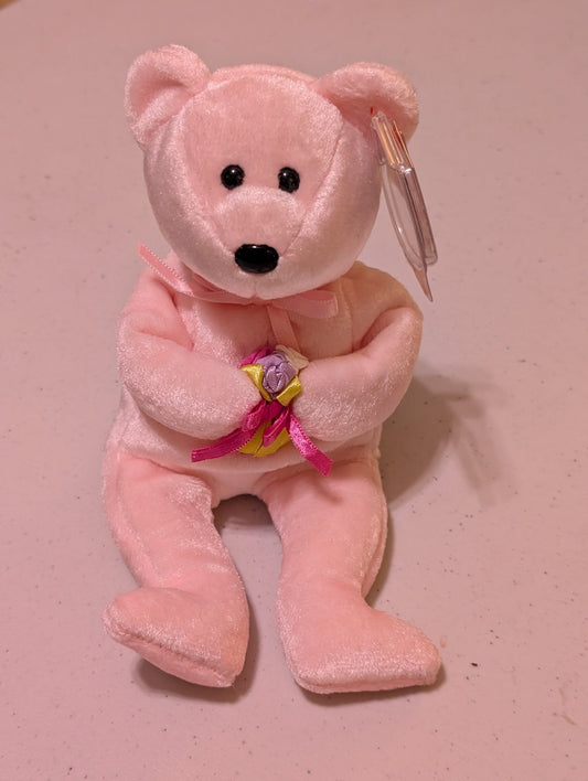 Dearest the Bear - Ty Beanie Baby (Pink, 2002, Plush Toy, Stuffed Animal, MWMT, Vintage, Retired)