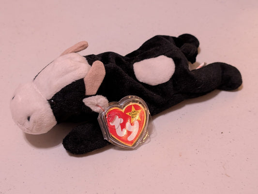 Daisy the Cow - Ty Beanie Baby (Black & White, 1994, Plush Toy, Stuffed Animal, MWMT, Vintage, Retired)