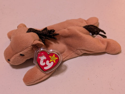 Derby the Horse - Ty Beanie Baby (Brown, 1995, Plush, Toy, Stuffed Animal, MWMT, Vintage, Retired)