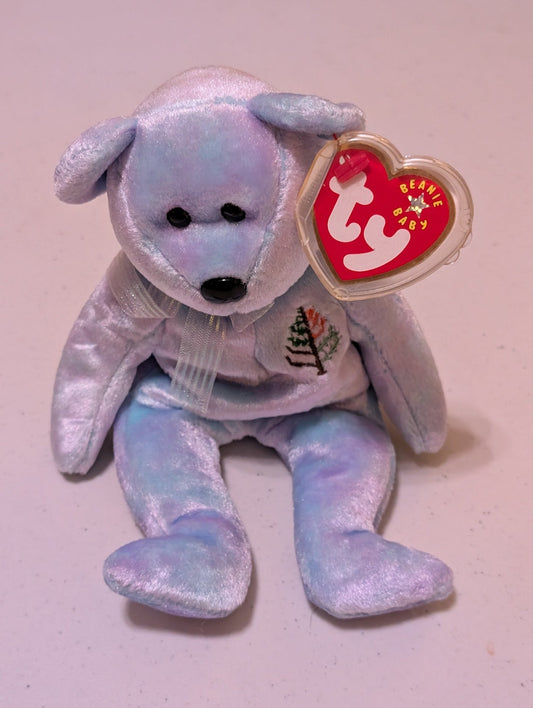 Clarity the Bear - Ty Beanie Baby (Light Blue, 2003, Plush Toy, Stuffed Animal, MWMT, Vintage, Retired)