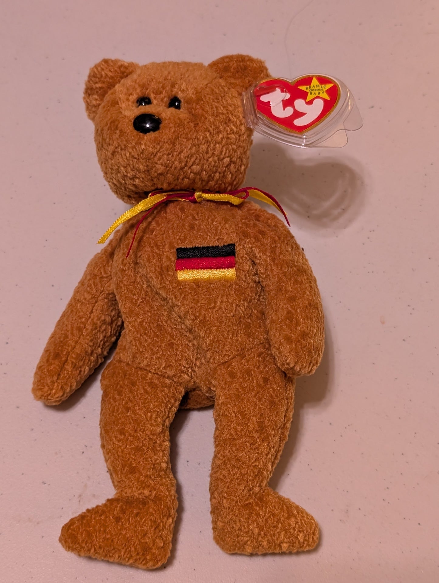 Deutschland the Bear - Ty Beanie Baby (Brown, 2003, Plush Toy, Stuffed Animal, MWMT, Vintage, Retired)
