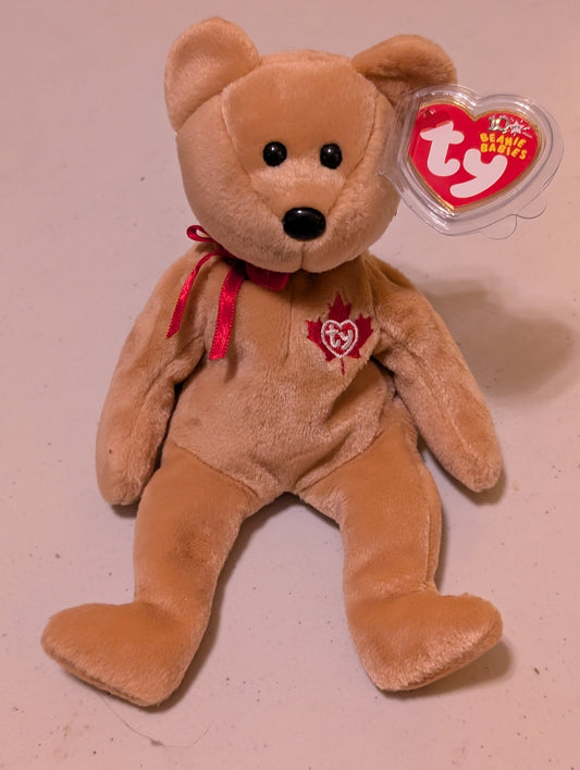 True the Bear - Ty Beanie Baby (Tan, 2003, Plush Toy, Stuffed Animal, MWMT, Vintage, Retired)