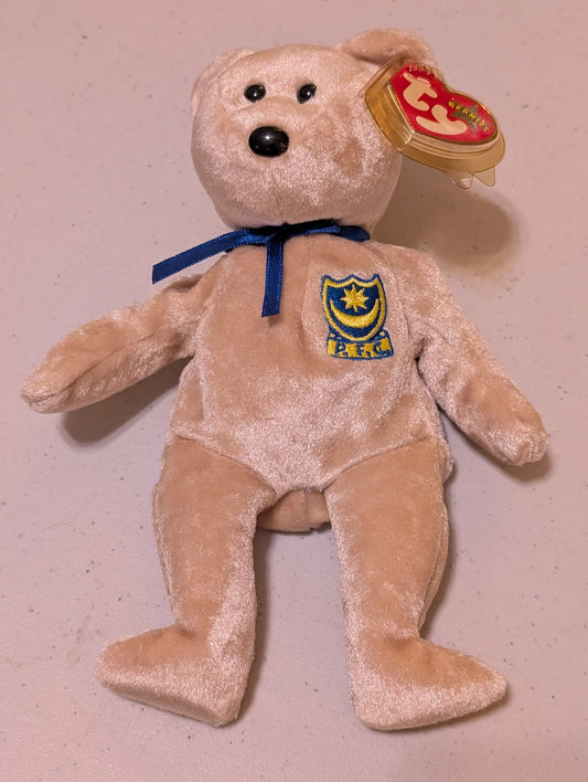 Hero the Bear - Ty Beanie Baby (Tan, 2003, Plush Toy, Stuffed Animal, MWMT, Vintage, Retired)