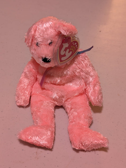 Sakura the Bear - Ty Beanie Baby (Pink, 2000, Plush Toy, MWMT, Stuffed Animal, Vintage, Retired, Plushie)