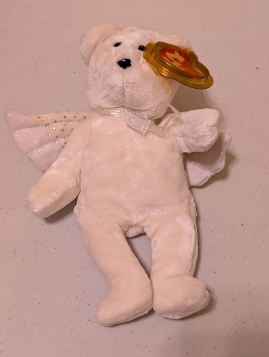Celeste the Bear - Ty Beanie Baby (White, Silver, 2002, Plush, Toy, MWMT, Stuffed Animal, Vintage, Retired, Plushie)