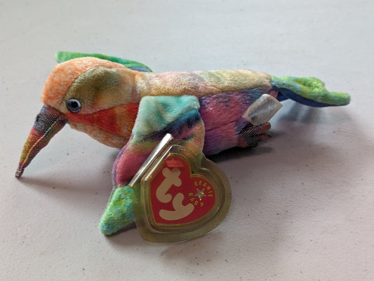 Nectar the Hummingbird - Ty Beanie Baby (Multi-Color, 2000, Plushie, Toy, Stuffed Animal, MWMT, Vintage, Retired)