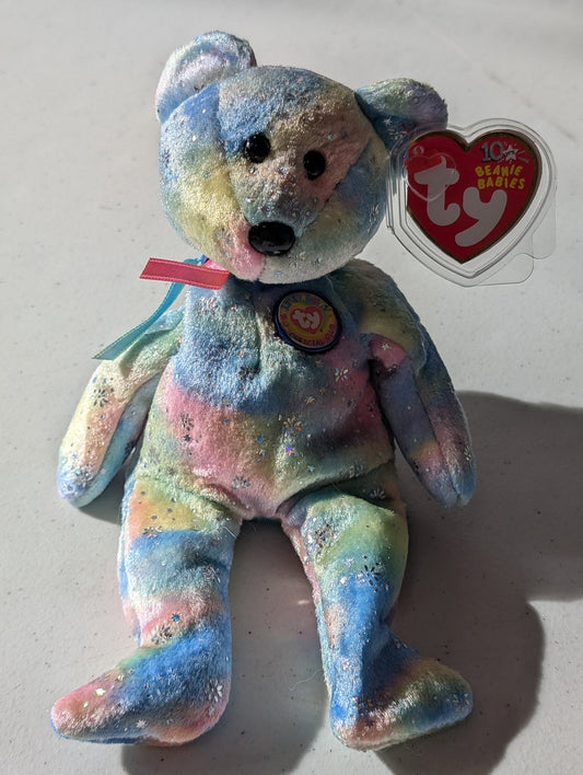 Celeste the Bear - Ty Beanie Baby (Rainbow, 2003, Plushie, Toy, Stuffed Animal, MWMT, Vintage, Retired)