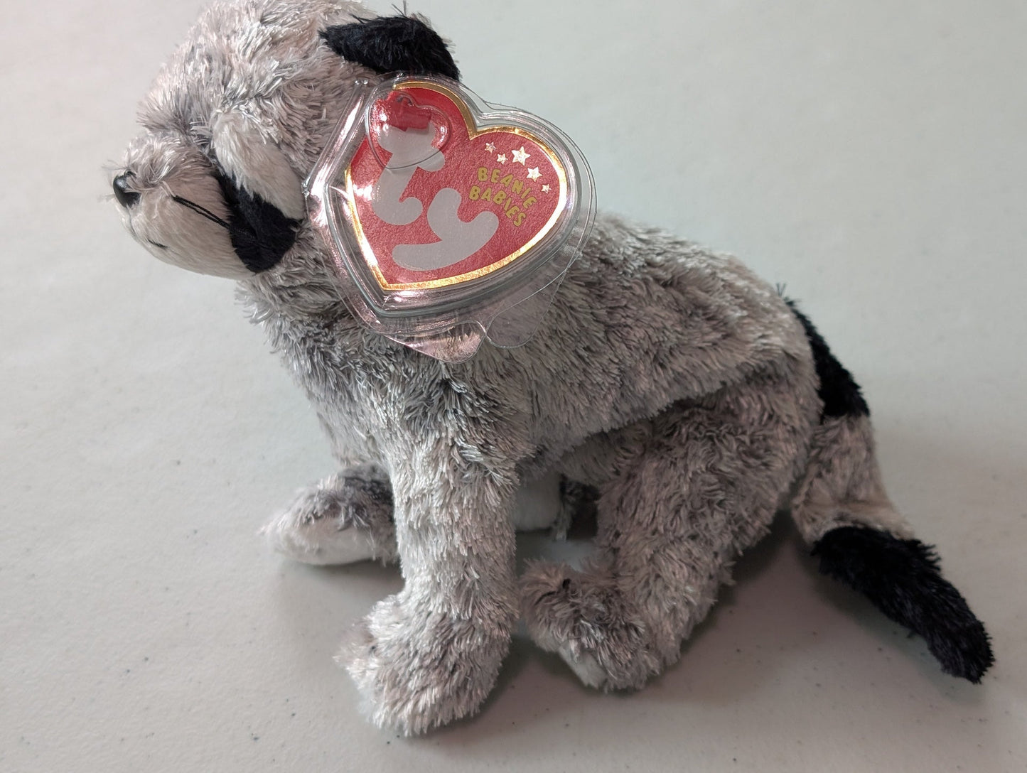 Ringo the Raccoon - Ty Beanie Baby (Gray, 1995, Plushie, Toy, Stuffed Animal, MWMT, Vintage, Retired)